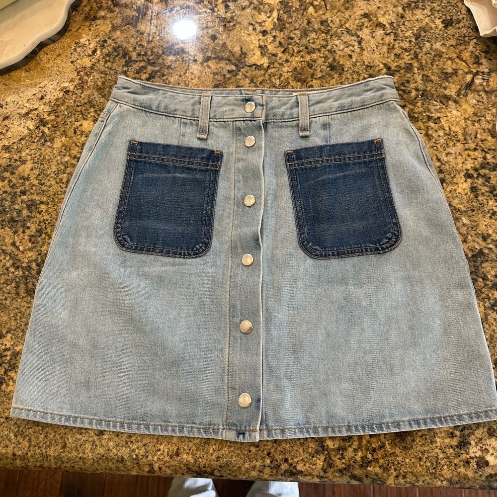 Rag and Bone Two Tone denim mini skirt